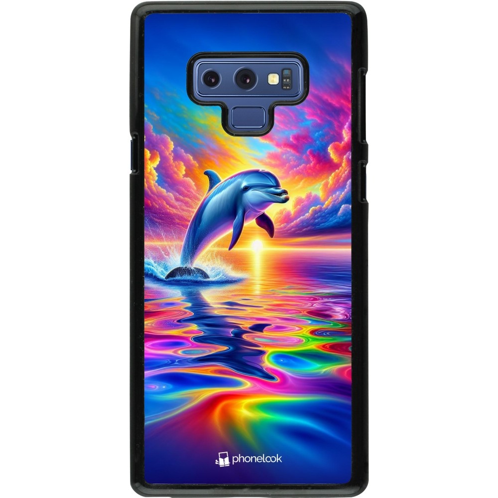 Samsung Galaxy Note9 Case Hülle - Glücklicher Regenbogen-Delfin