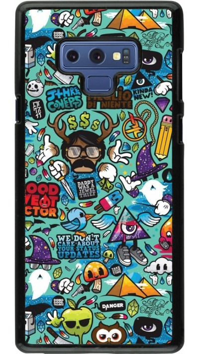 Samsung Galaxy Note9 Case Hülle - Mixed Cartoons Turquoise