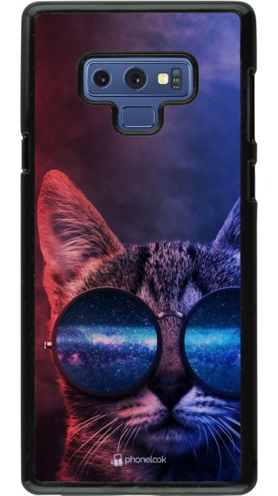 Hülle Samsung Galaxy Note9 - Red Blue Cat Glasses