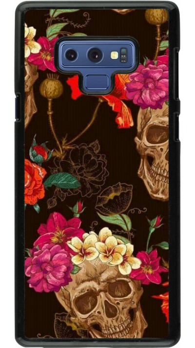 Hülle Samsung Galaxy Note9 - Skulls and flowers