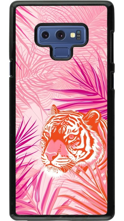 Coque Samsung Galaxy Note9 - Tigre palmiers roses