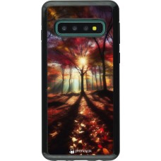 Samsung Galaxy S10 Case Hülle - Hybrid Armor schwarz Herbstlicher goldener Glanz