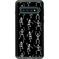 Samsung Galaxy S10 Case Hülle - Hybrid Armor schwarz Halloween 2024 dancing skeleton