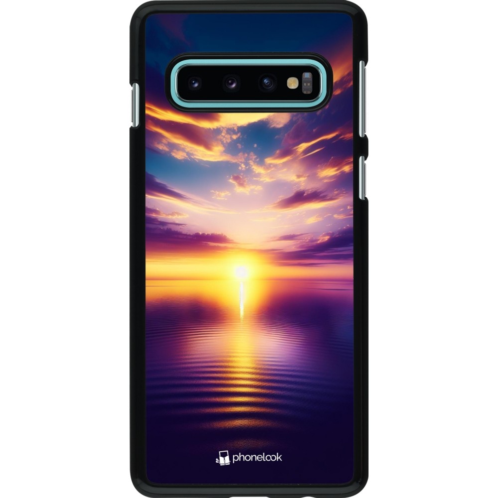 Samsung Galaxy S10 Case Hülle - Sonnenuntergang gelb violett