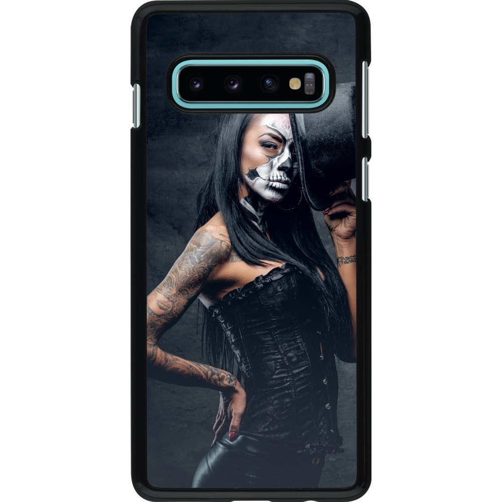 Samsung Galaxy S10 Case Hülle - Halloween 22 Tattooed Girl