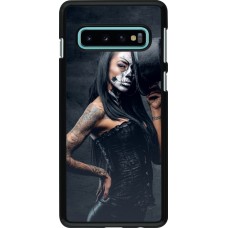 Samsung Galaxy S10 Case Hülle - Halloween 22 Tattooed Girl