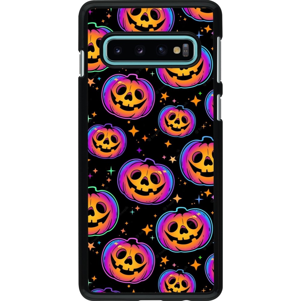 Samsung Galaxy S10 Case Hülle - Halloween 2024 rainbow pumpkins