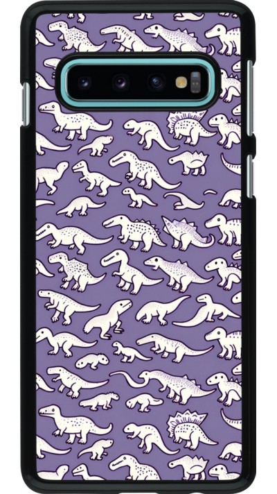 Samsung Galaxy S10 Case Hülle - Mini-Dino-Muster violett