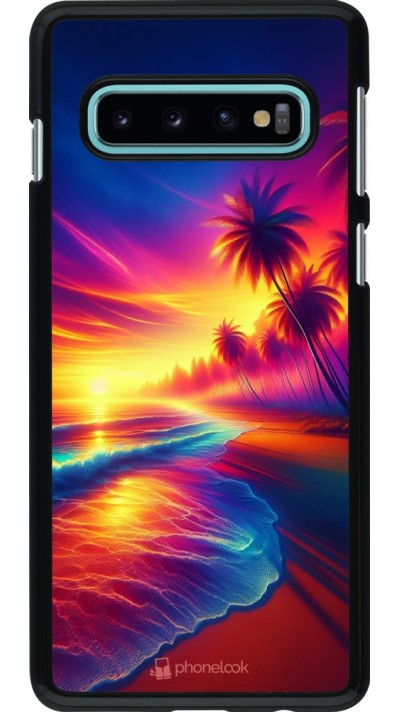 Samsung Galaxy S10 Case Hülle - Strand Sonnenuntergang auffällig