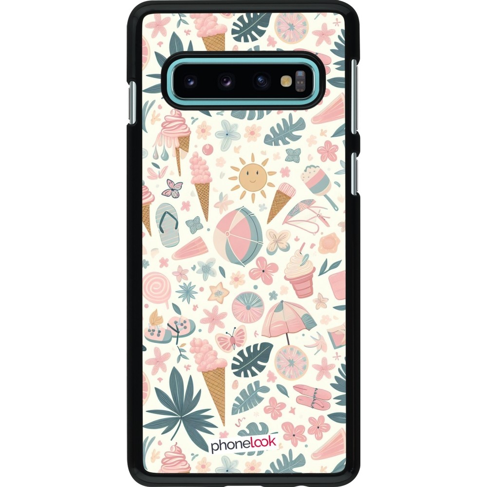 Samsung Galaxy S10 Case Hülle - Sommer Pink Muster