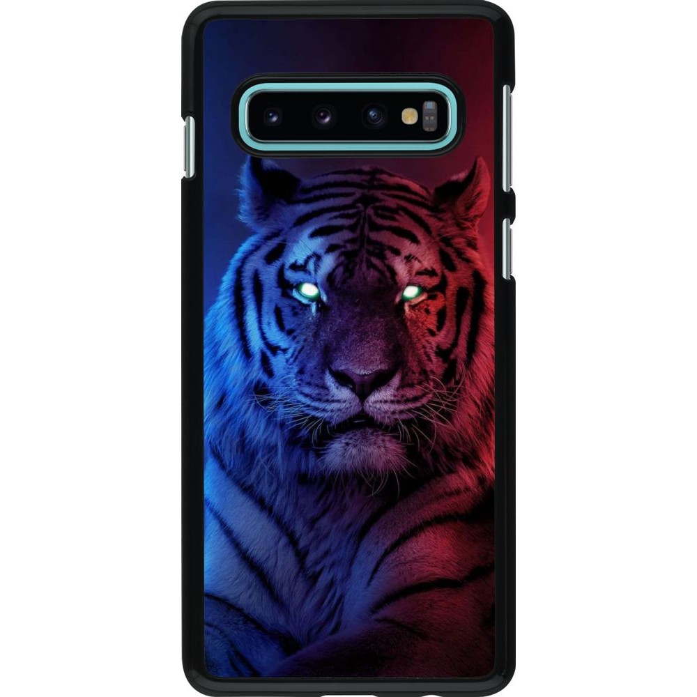 Hülle Samsung Galaxy S10 - Tiger Blue Red