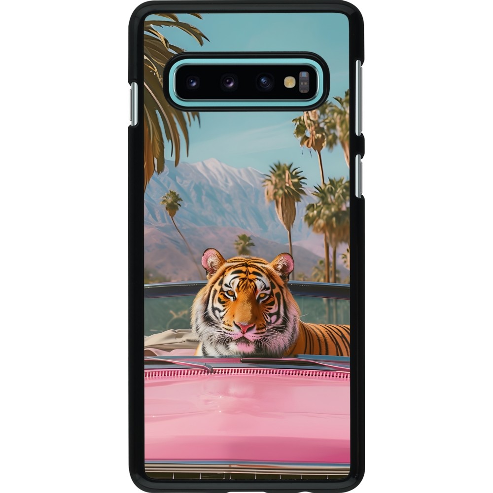 Samsung Galaxy S10 Case Hülle - Tiger Auto rosa