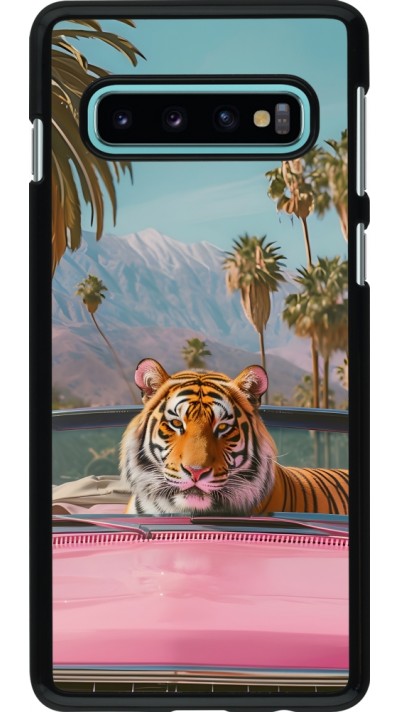 Coque Samsung Galaxy S10 - Tigre voiture rose