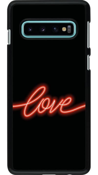 Samsung Galaxy S10 Case Hülle - Valentine 2023 neon love