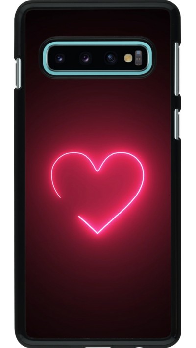 Samsung Galaxy S10 Case Hülle - Valentine 2023 single neon heart