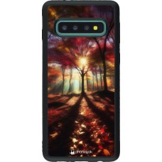 Samsung Galaxy S10 Case Hülle - Silikon schwarz Herbstlicher goldener Glanz