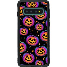 Samsung Galaxy S10 Case Hülle - Silikon schwarz Halloween 2024 rainbow pumpkins