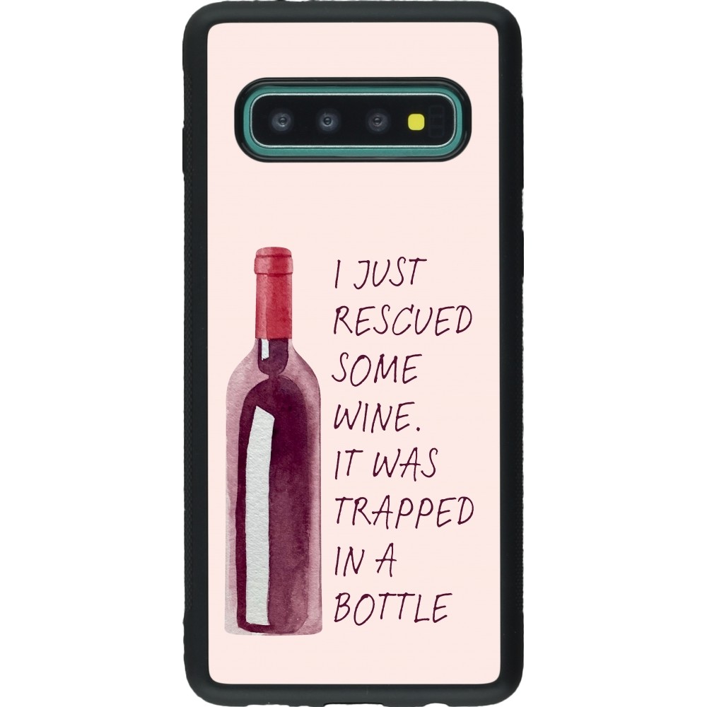 Samsung Galaxy S10 Case Hülle - Silikon schwarz I just rescued some wine