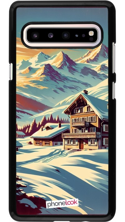 Samsung Galaxy S10 5G Case Hülle - Chalet Berg verschneit