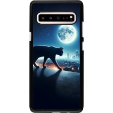 Samsung Galaxy S10 5G Case Hülle - Schwarze Katze unter dem Vollmond