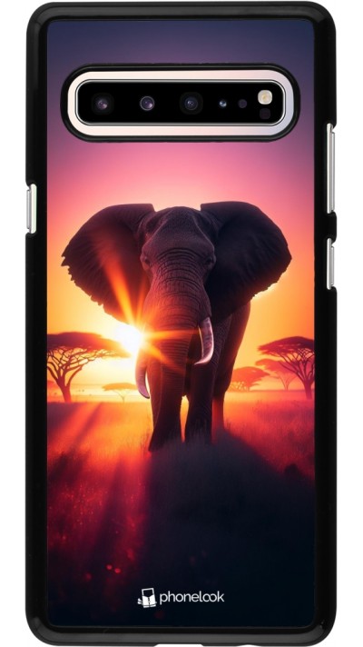 Samsung Galaxy S10 5G Case Hülle - Elefant Sonnenaufgang Schönheit