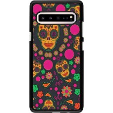 Samsung Galaxy S10 5G Case Hülle - Halloween 22 colorful mexican skulls