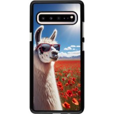 Samsung Galaxy S10 5G Case Hülle - Lama Chic in Mohnblume