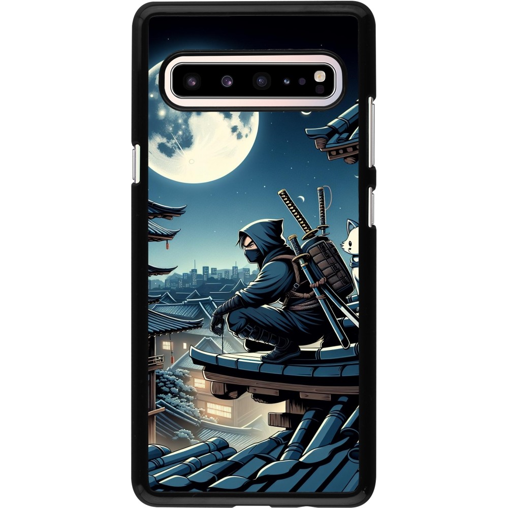 Samsung Galaxy S10 5G Case Hülle - Ninja unter dem Mond