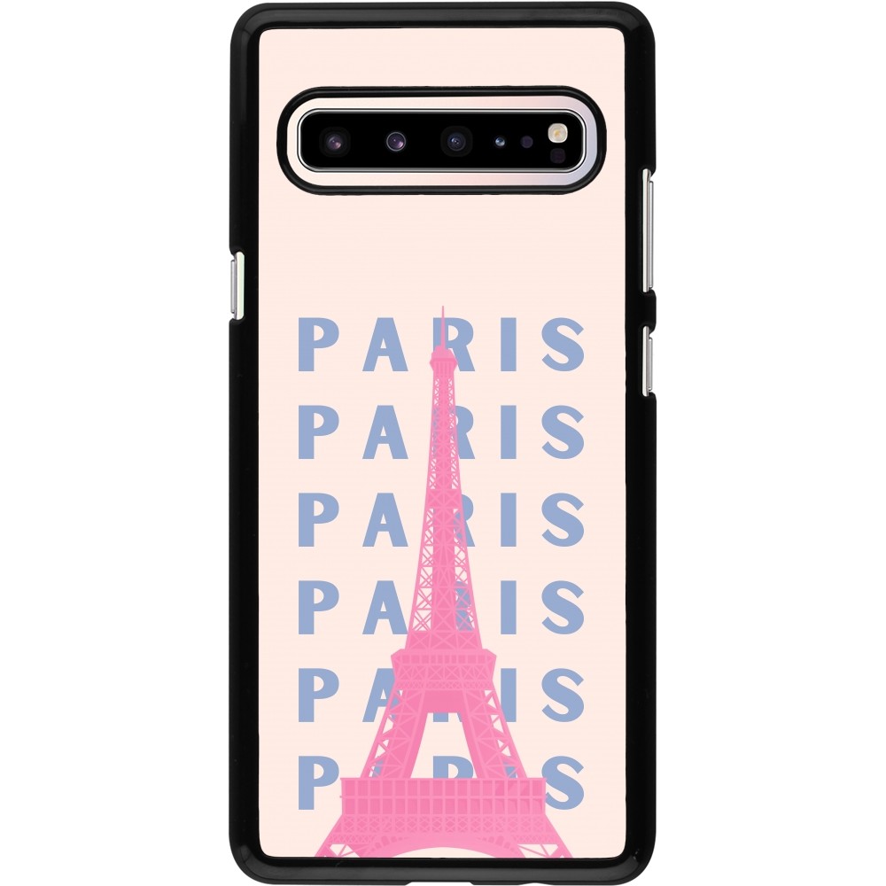 Samsung Galaxy S10 5G Case Hülle - Paris Pink Print