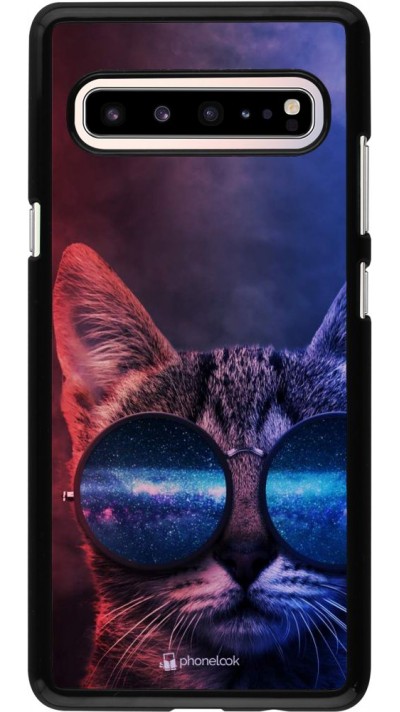 Hülle Samsung Galaxy S10 5G - Red Blue Cat Glasses