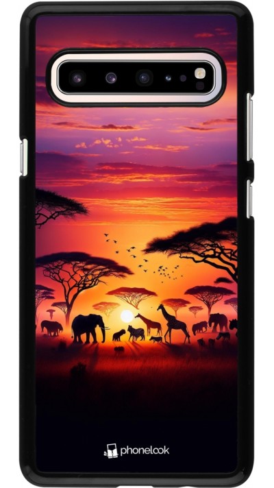 Samsung Galaxy S10 5G Case Hülle - Safari Sonnenuntergang Wildtiere