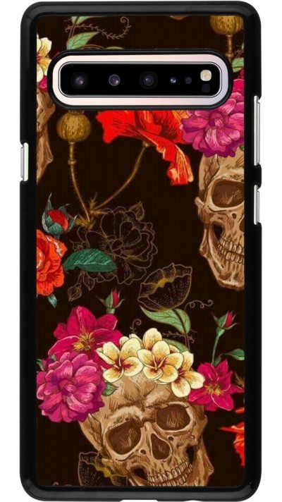 Hülle Samsung Galaxy S10 5G - Skulls and flowers