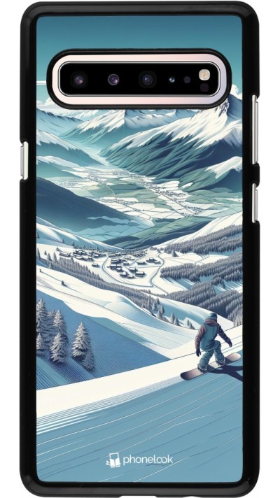 Samsung Galaxy S10 5G Case Hülle - Snowboarder Berg