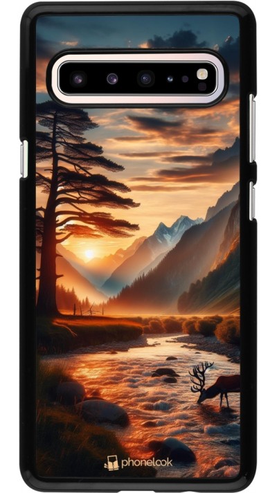 Samsung Galaxy S10 5G Case Hülle - Tal Sonnenuntergang Hirsch Baum