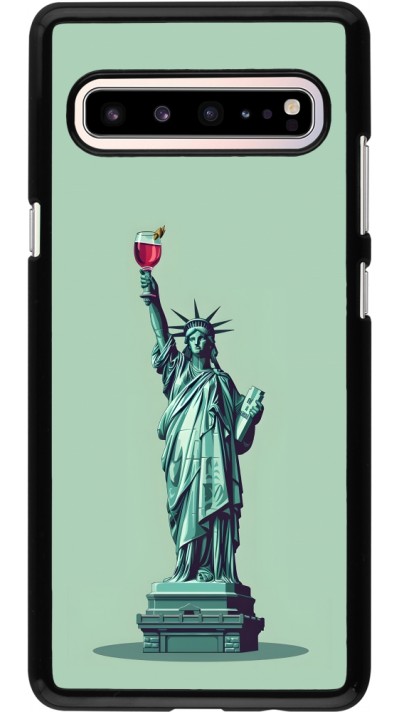 Coque Samsung Galaxy S10 5G - Wine Statue de la liberté avec un verre de vin