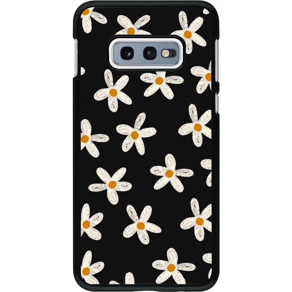 Samsung Galaxy S10e Case Hülle - Easter 2024 white on black flower