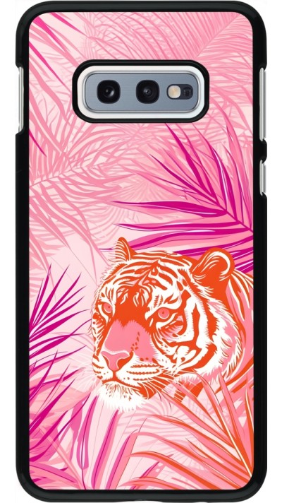 Coque Samsung Galaxy S10e - Tigre palmiers roses