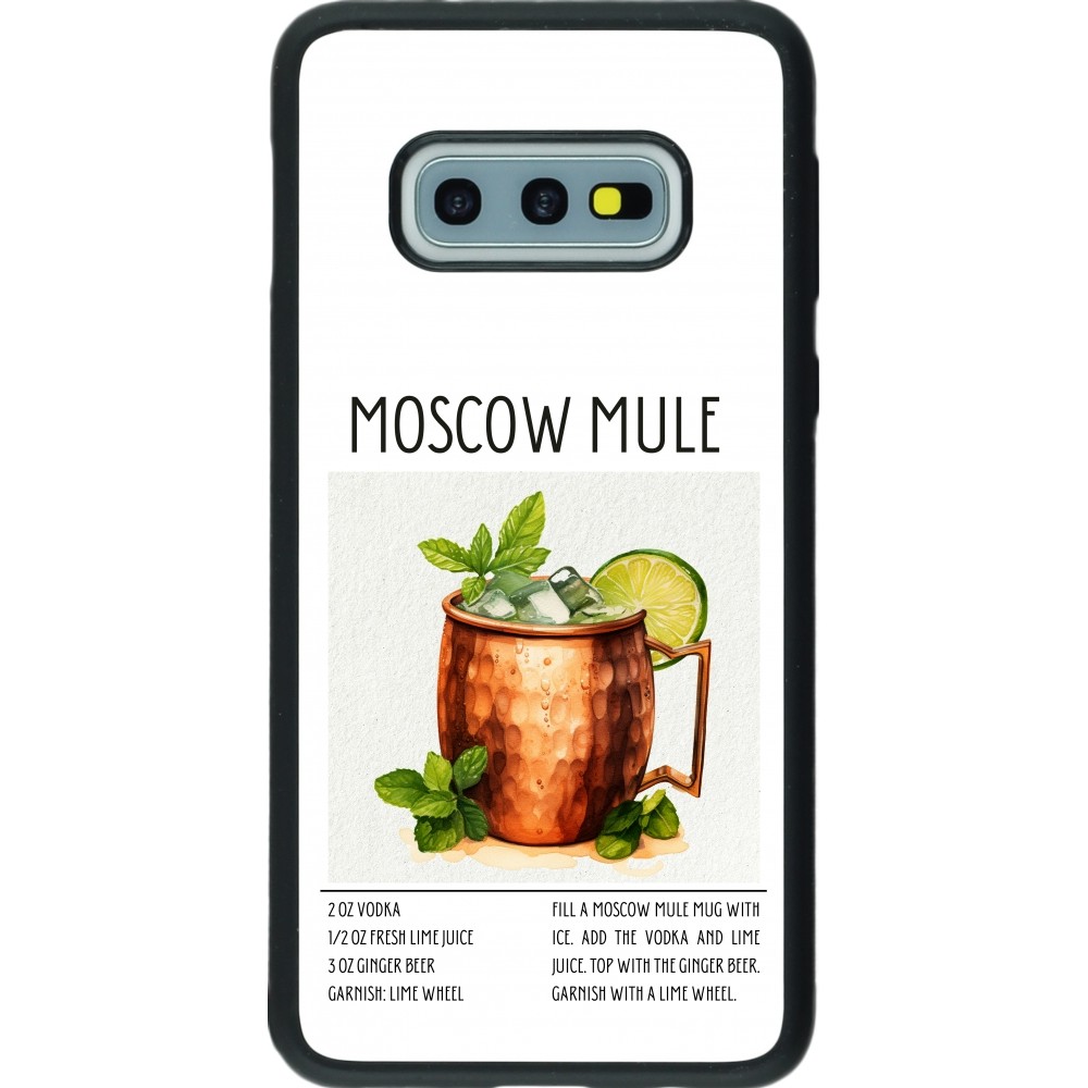 Samsung Galaxy S10e Case Hülle - Silikon schwarz Cocktail Rezept Moscow Mule