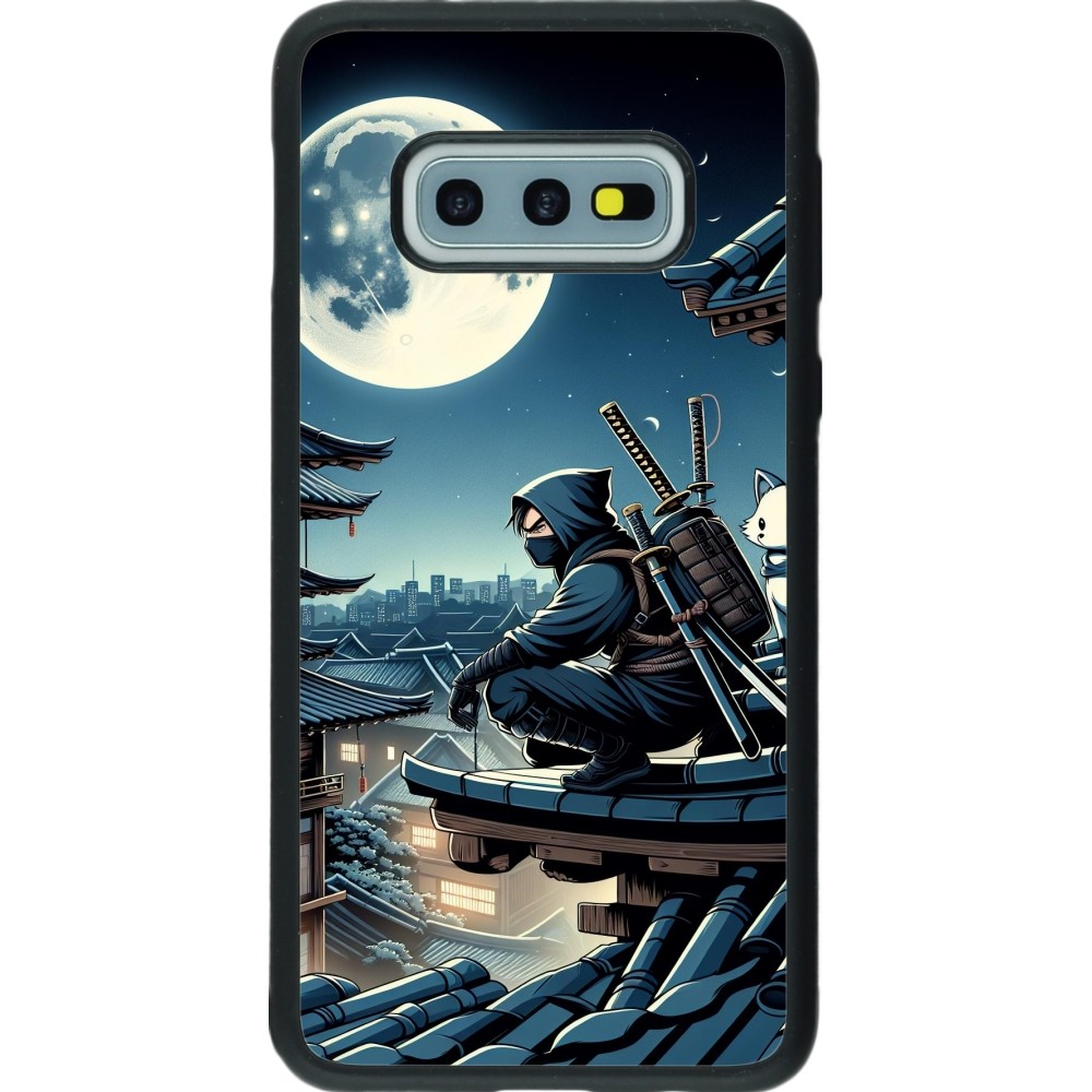 Samsung Galaxy S10e Case Hülle - Silikon schwarz Ninja unter dem Mond