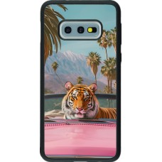 Samsung Galaxy S10e Case Hülle - Silikon schwarz Tiger Auto rosa