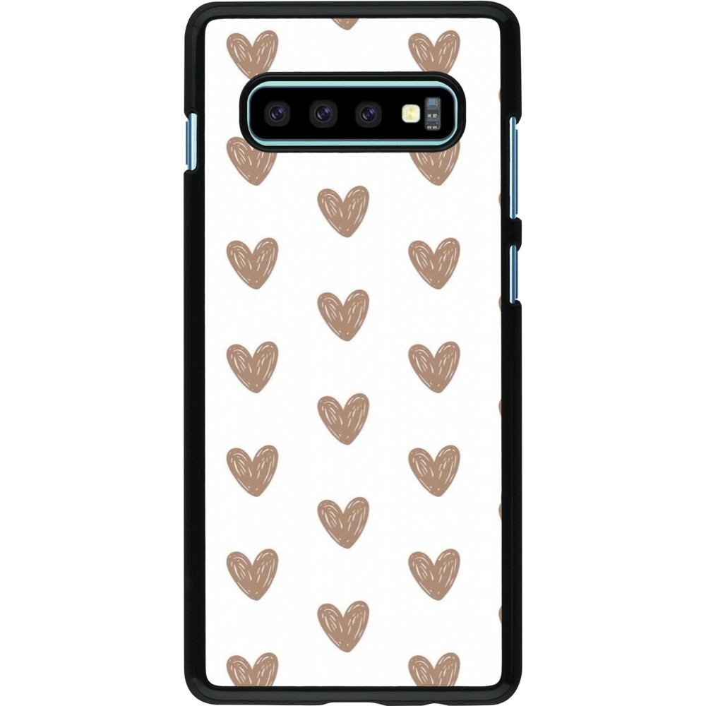 Samsung Galaxy S10+ Case Hülle - Autumn 2024 brown hearts