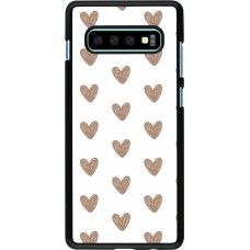 Samsung Galaxy S10+ Case Hülle - Autumn 2024 brown hearts