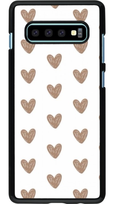 Samsung Galaxy S10+ Case Hülle - Autumn 2024 brown hearts