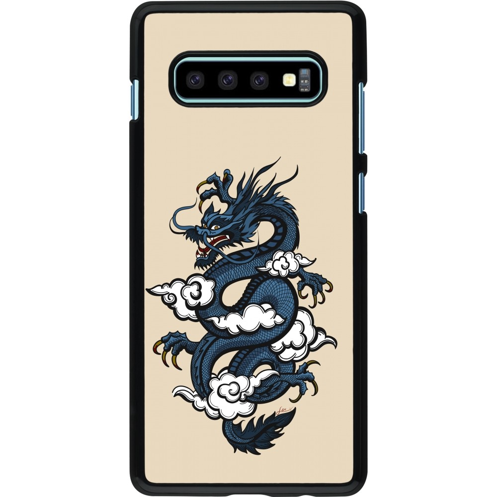 Samsung Galaxy S10+ Case Hülle - Blue Dragon Tattoo