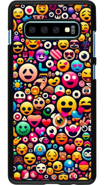 Samsung Galaxy S10+ Case Hülle - Emoji Mix Farbe