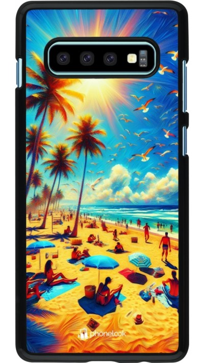 Samsung Galaxy S10+ Case Hülle - Sommer Paradies Farbe