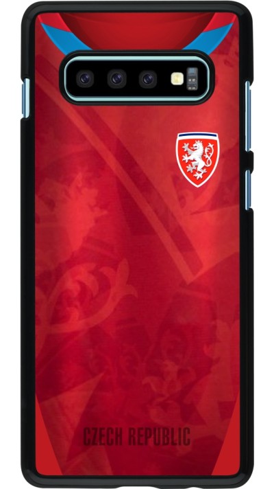 Coque Samsung Galaxy S10+ - Maillot de football République Tchèque personnalisable