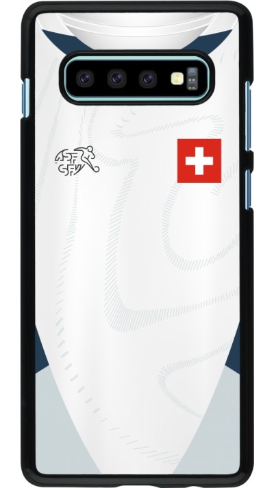 Coque Samsung Galaxy S10+ - Maillot de football Suisse Extérieur personnalisable