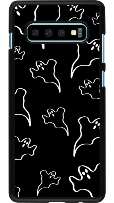 Samsung Galaxy S10+ Case Hülle - Halloween 2024 black and white ghosts