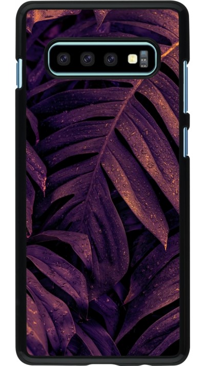 Samsung Galaxy S10+ Case Hülle - Purple Light Leaves